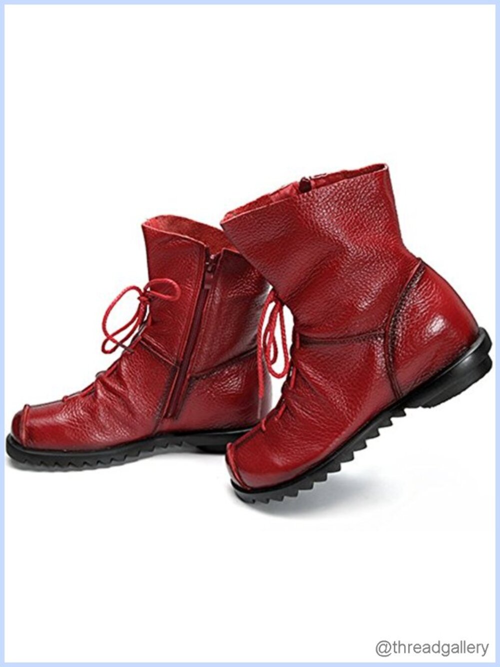 Genuine Leather Ankle Bootie Round Toe Zip Closure Comfort Casual Boot - Picture 3 of 6